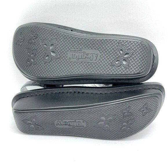 Alegria Sandals Kendra Leather T Strap Wedge Tile Me More Black Rocker US 9 EU39 - Picture 9 of 10